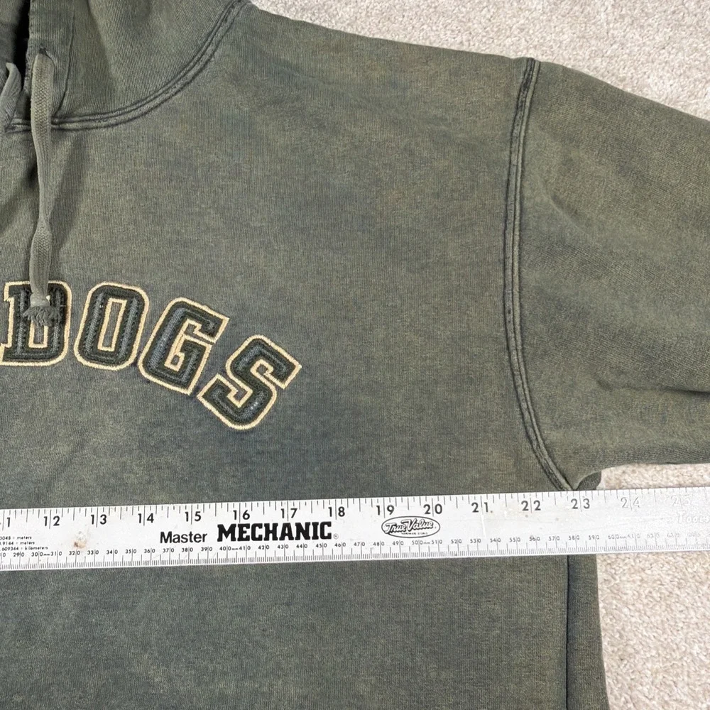 Big Dogs Mens‎ Long Sleeve Hoodie Sweatshirt Small Green Embroidered Read